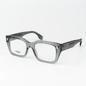 Fendi ROMA Women Eyeglasses Rectangular Transparent Grey FE50094I 020 BRAND NEW